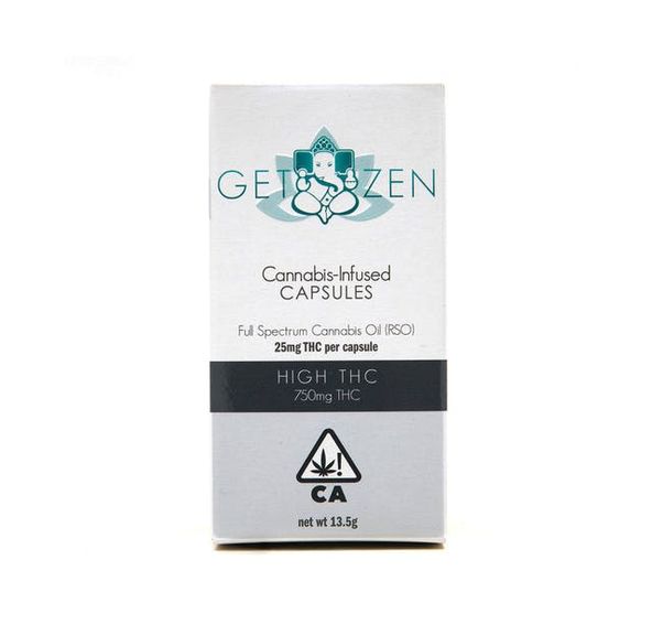Get Zen - High THC Capsules 30ct Bottle - 750mg THC