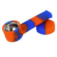 3.5 inch silicone pipe with metal bowl