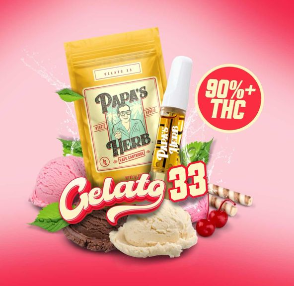 Papa's Herb - Gelato 33 Vape Cartridge 1g