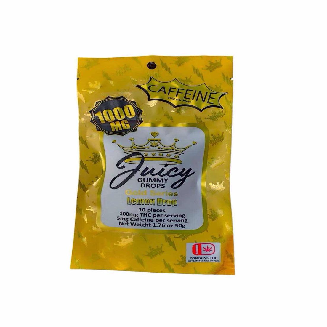 Juicy Lemon Drop with Caffeine 1000mg-10 count Gummy Drops-Gold Series