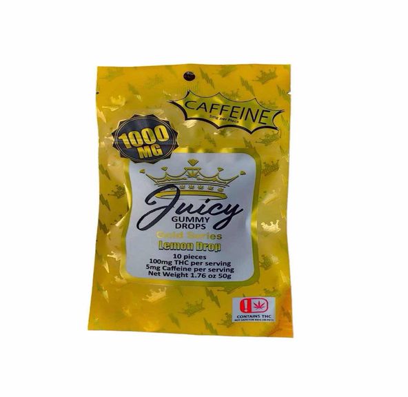 Juicy Lemon Drop with Caffeine 1000mg-10 count Gummy Drops-Gold Series
