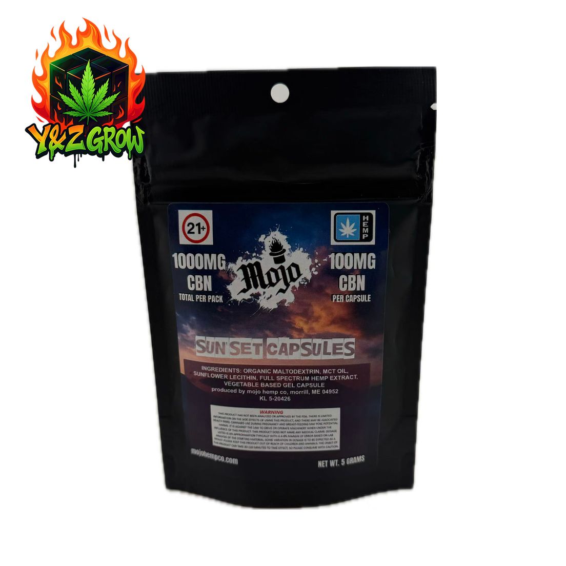 21+ Hemp Derived Mojo Nano Capsules - 1000MG CBN (100mg each) SUNSET