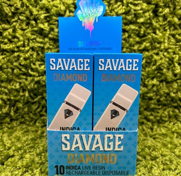 Savage Live Diamond Indica 1g Disposable - Purple Skunk