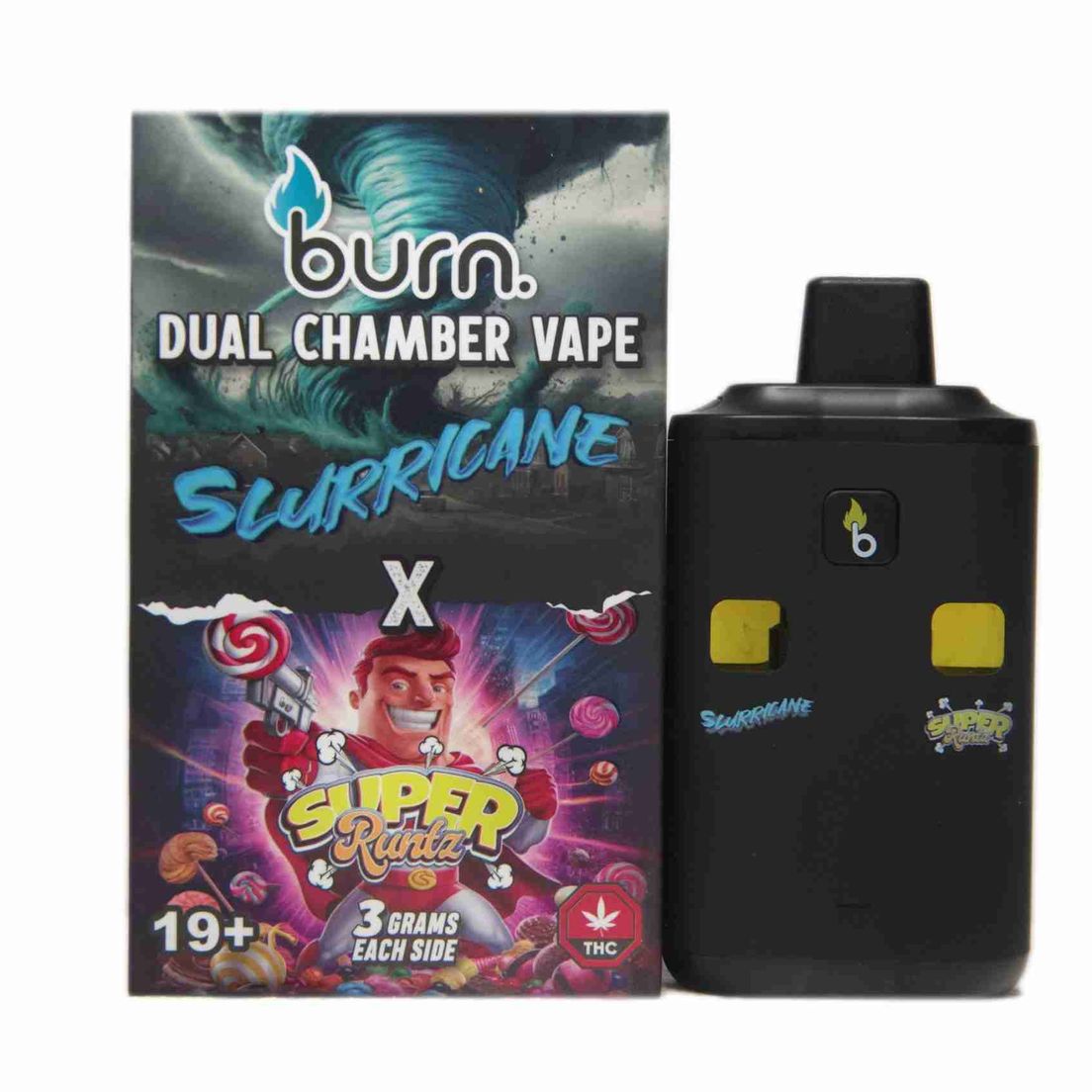 6 Gram Dual Chamber Burn Disposable – Slurricane + Super Runtz (3+3 Gram)