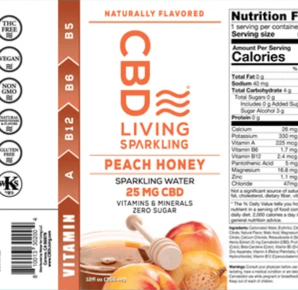 CBD Sparkling Water - Peach Honey