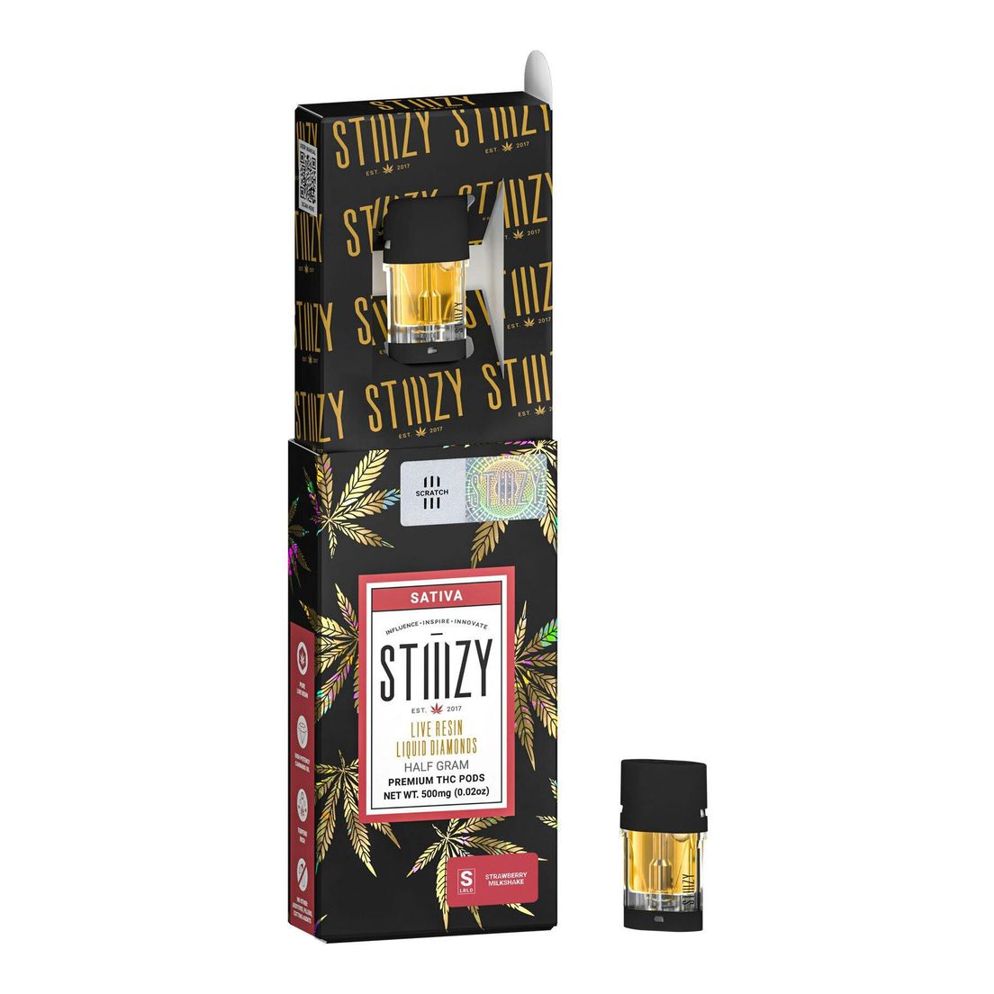 Stiiizy- Strawberry Milkshake Live Resin Liquid Diamonds Pod 0.5g (S)