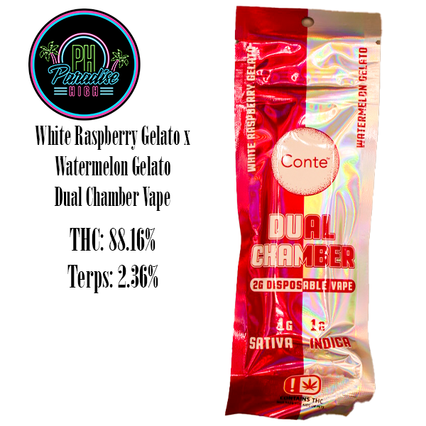 CONTE WHITE RASPBERRY GELATO/WATERMELON GELATO DUAL DISPOSABLE 2G