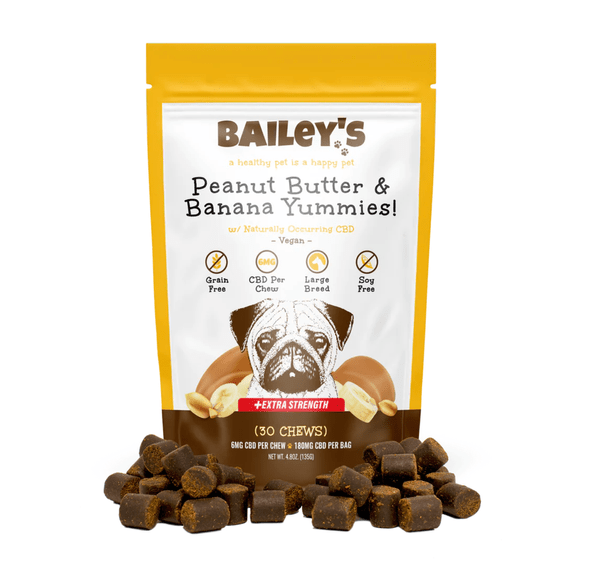 BAILEY'S- CBD SOFT CHEWS 180MG PEANUT BUTTER AND BANANA