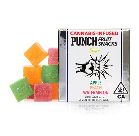 100mg Sours Fruit Snacks Gummies - PUNCH EDIBLES