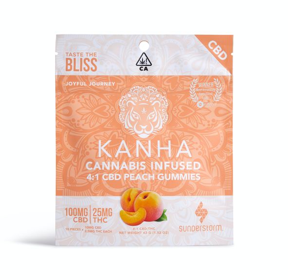 Kanha- PEACH 4:1 CBD GUMMIES