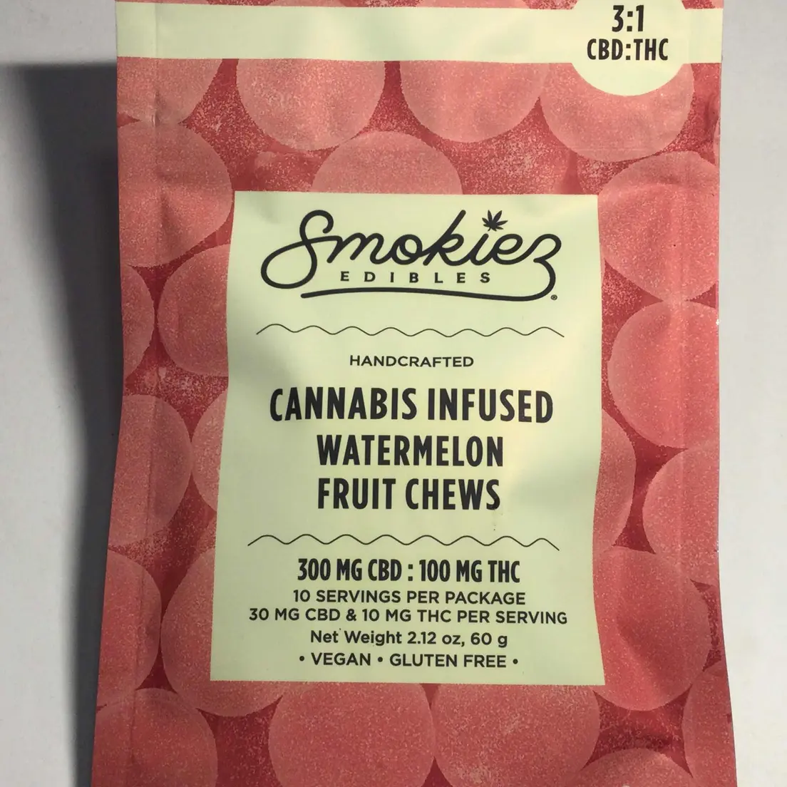 3:1 Gummies Watermelon Smokies 10mg THC 30mg CBD pp 100/300 mg per pack