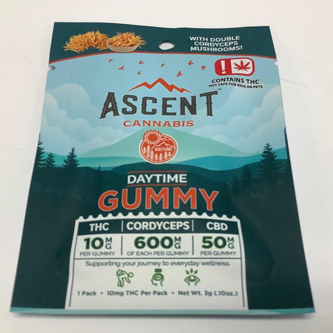 Ascent 10mg Dbl Cordyceps Single gummy
