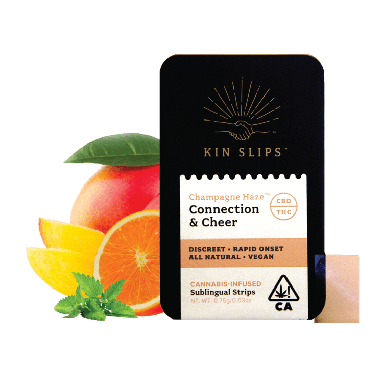 Kin Slips Sublingual Strips Champagne Haze 1:1 10pk (CBD 10mg/THC 10mg ea)