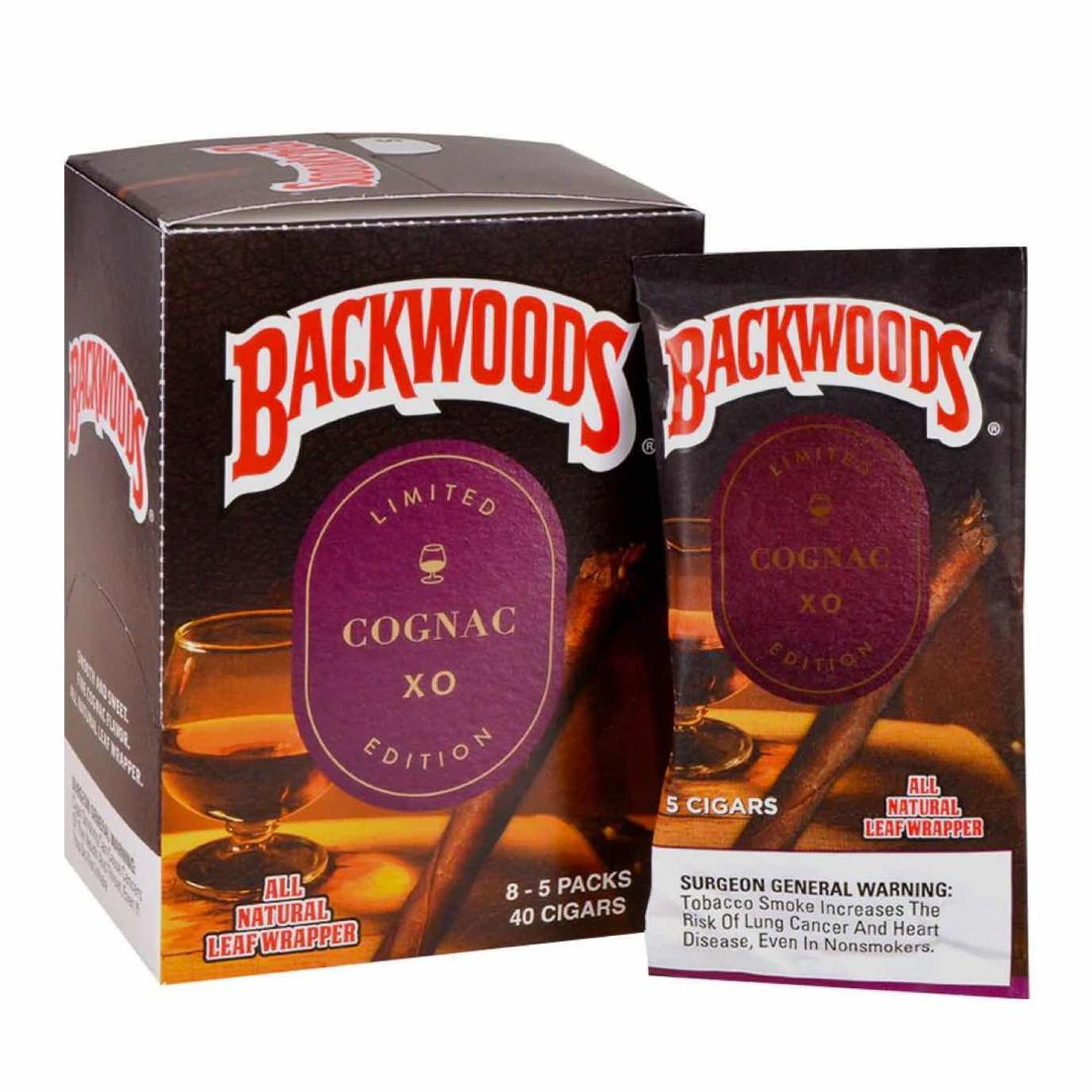 BACKWOODS - COGNAC (5 CIGARS) - Pick any 2 for 30$!