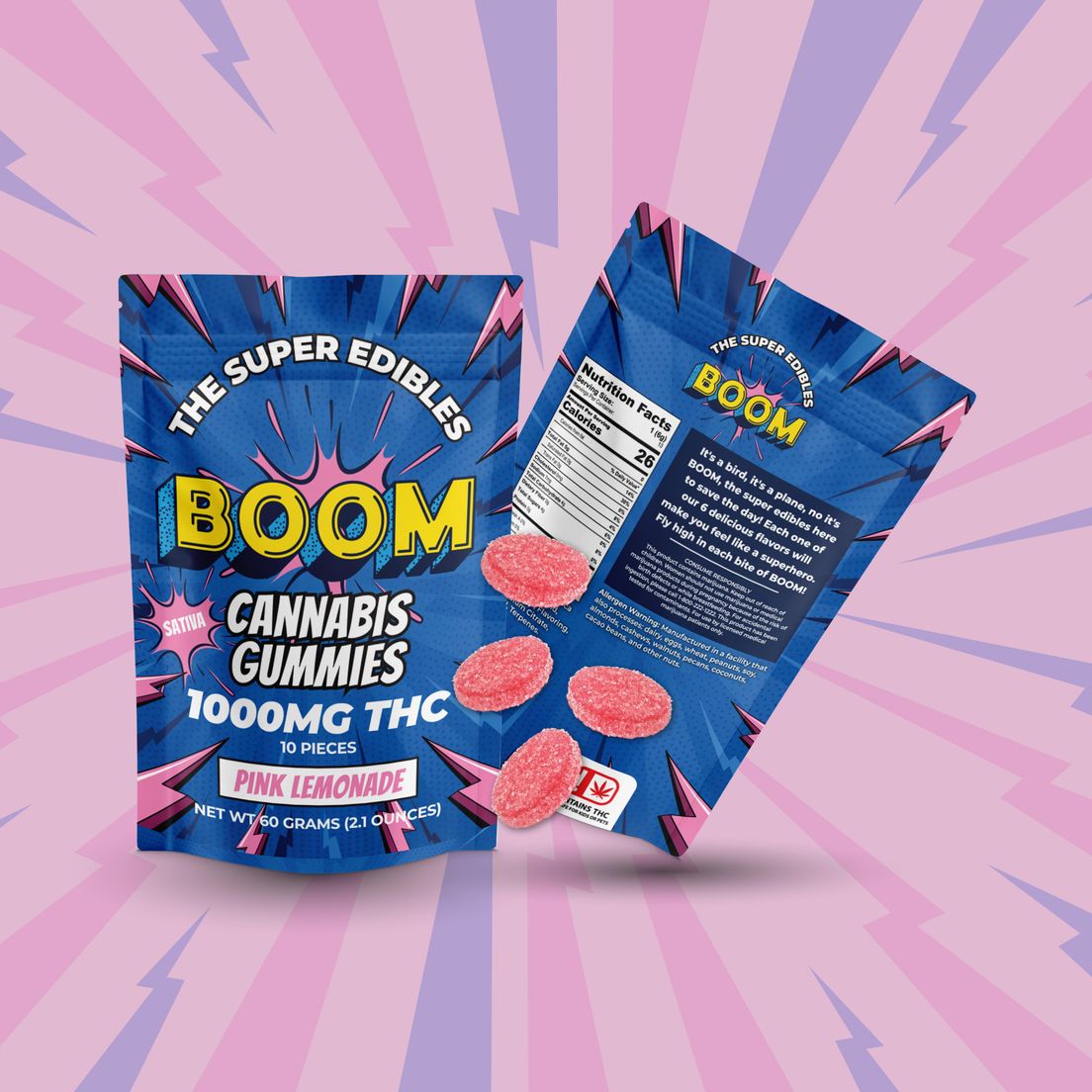 BOOM PINK LEMONADE GUMMIES 1000MG