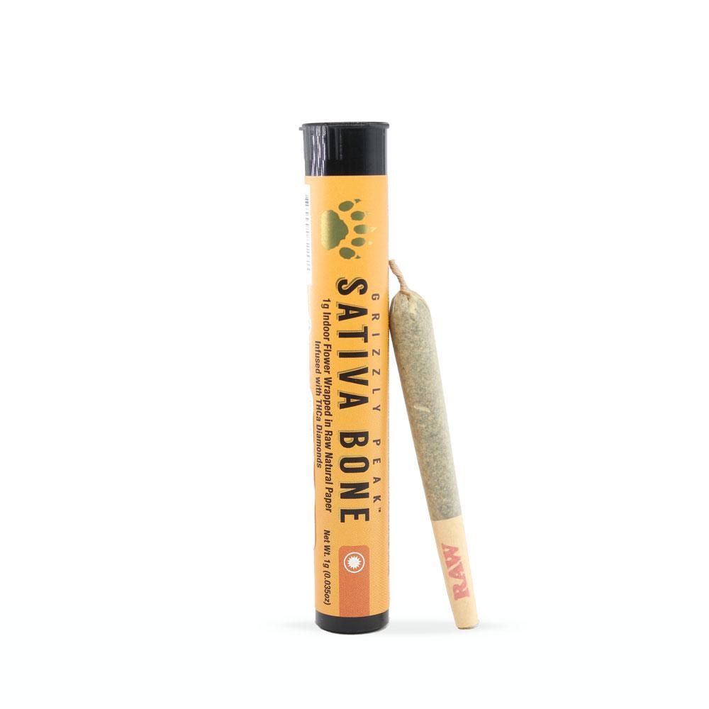 D. Grizzly Peak Farms 1g THCa Diamonds Infused Pre Roll - Sativa Bone (S)
