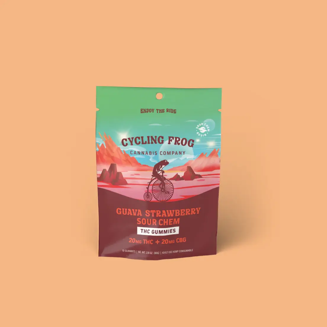 CF 20mg THC + CBG Guava Strawberry Gummies, 10ct