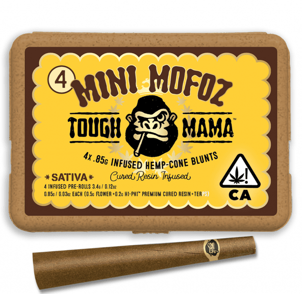 D. Tough Mama MiniMofoz 4pk x .85g Cured Resin Infused Hemp Blunts - Mimosa (S)
