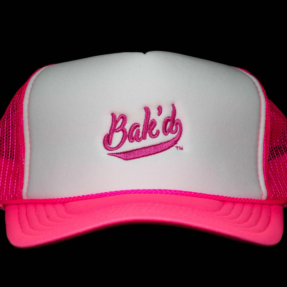 Classic Mesh Trucker Snapback Hat (Pink)