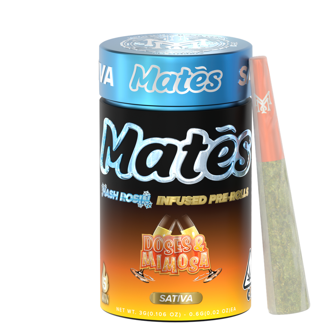 Muha | Infused Prerolls | 5 x .6g | Hash Rosin | Doses & Mimosa