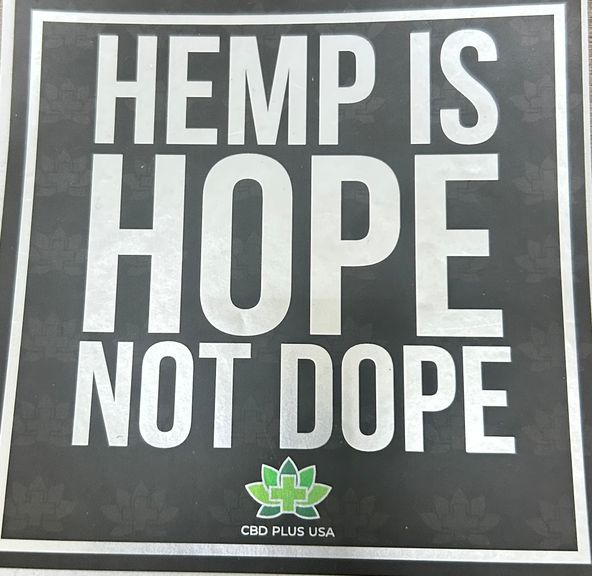 CBD Plus USA - Sticker - Hemp Is Hope Not Dope