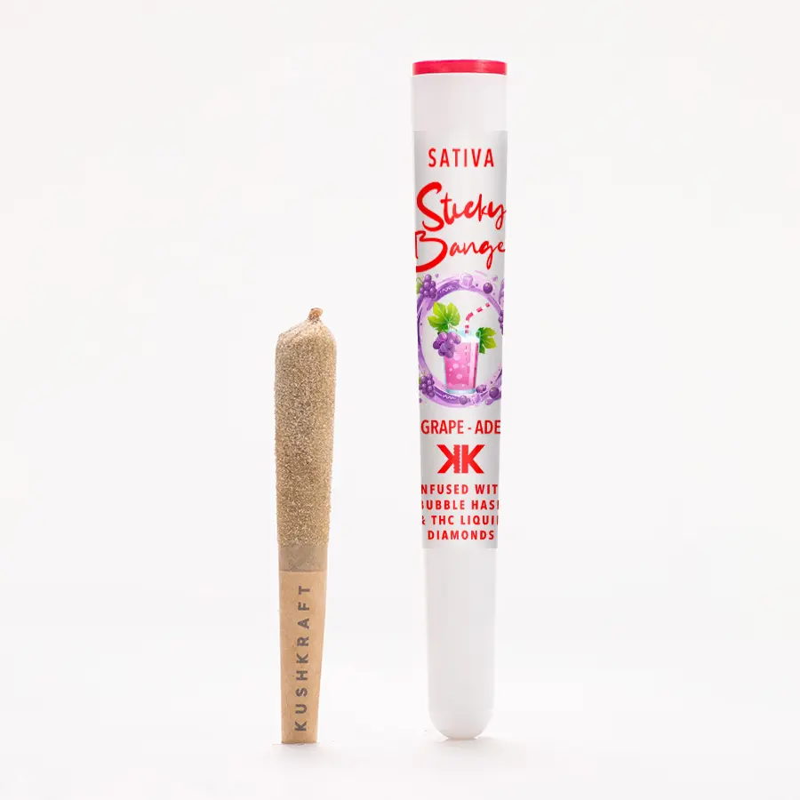 1 x 0.5g Infused Sticky Banger Pre-Roll Sativa Grape-Ade by KushKraft