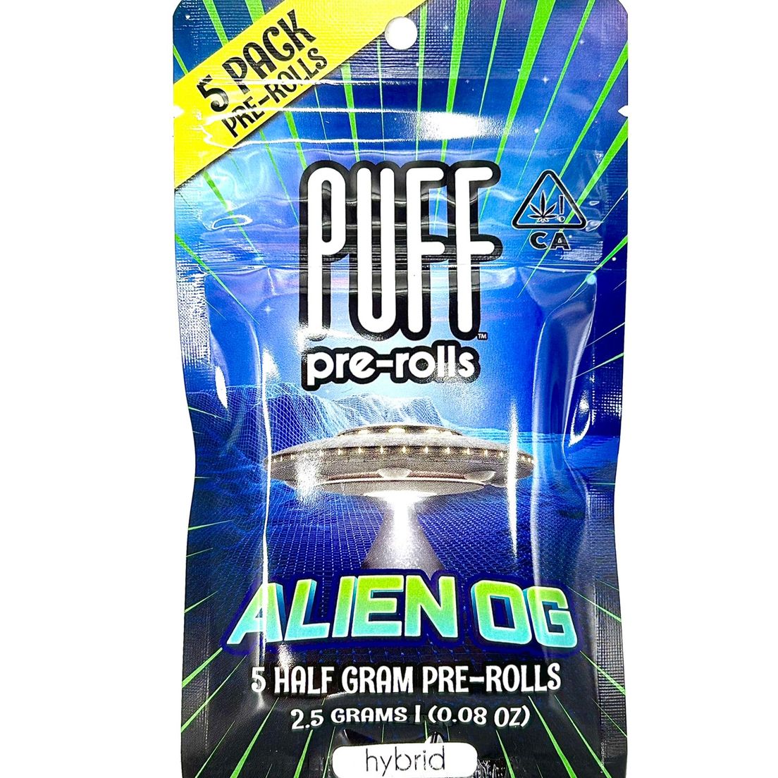 B2 GET PREROLL - PUFF - Alien OG - Pre-Roll 5pk x 0.5g= 2.5g