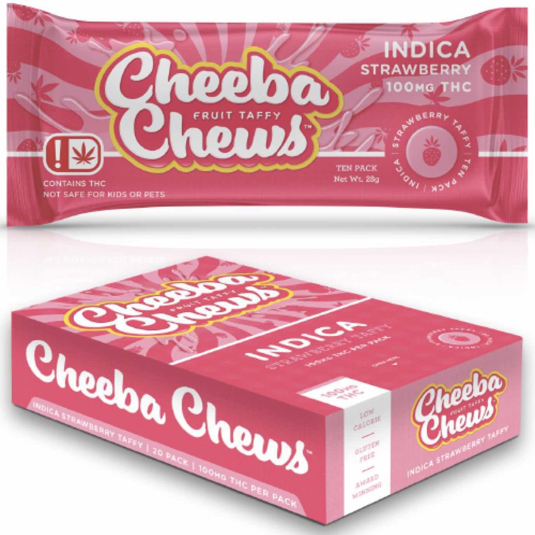 Cheeba Chews - Strawberry Taffy - 100mg Indica