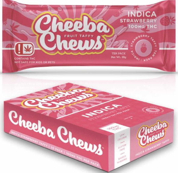 Cheeba Chews - Strawberry Taffy - 100mg Indica