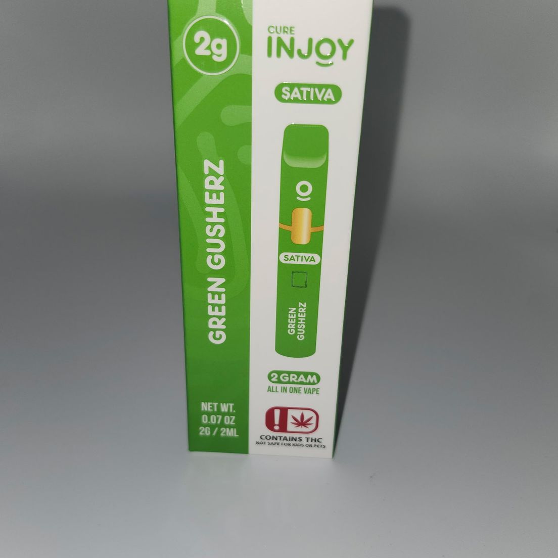 Cure Injoy - Vape Dispo - [Distillate] - Green Gusherz - 2g - Sativa at Get  Bak'd Edmond