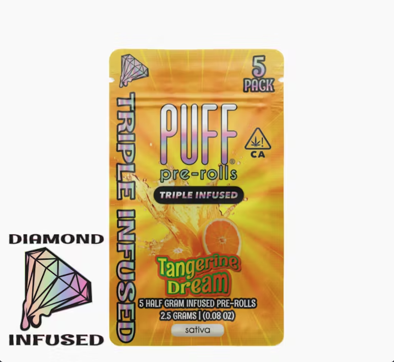 PUFF - Tangerine Dream - 5pk Diamond Infused Prerolls - 2.5 g