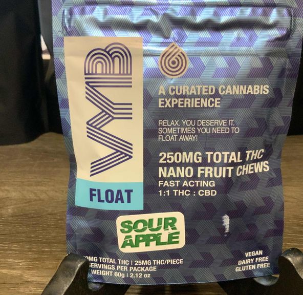 Float Sour Apple Fruit Chews 250mg VYB Nano