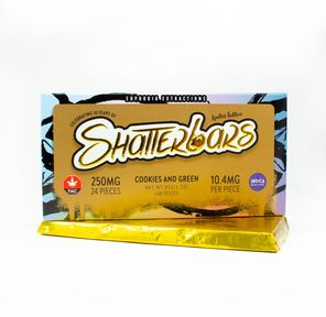 250mg Indica Cookies and Green Shatter Bar by Euphoria Extractions GOLDEN TICKET INSIDE