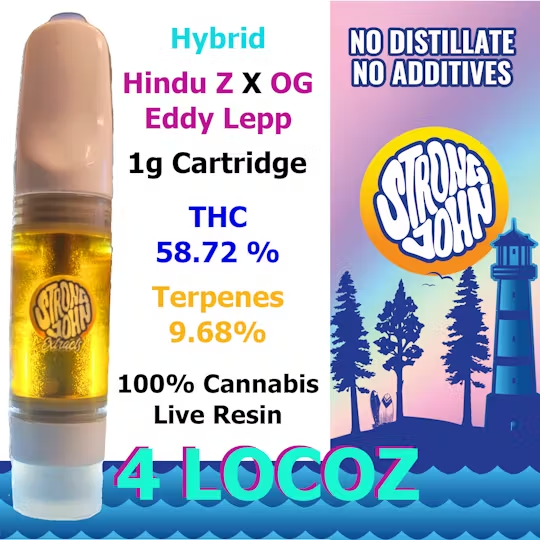 Strong John Extracts - 4Locoz Live Resin 510 Vape Cartridge 1g