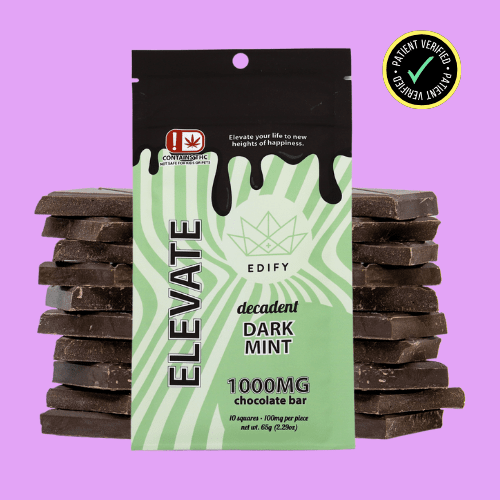 EDIFY DECADENT DARK MINT CHOCOLATE BAR 1000MG