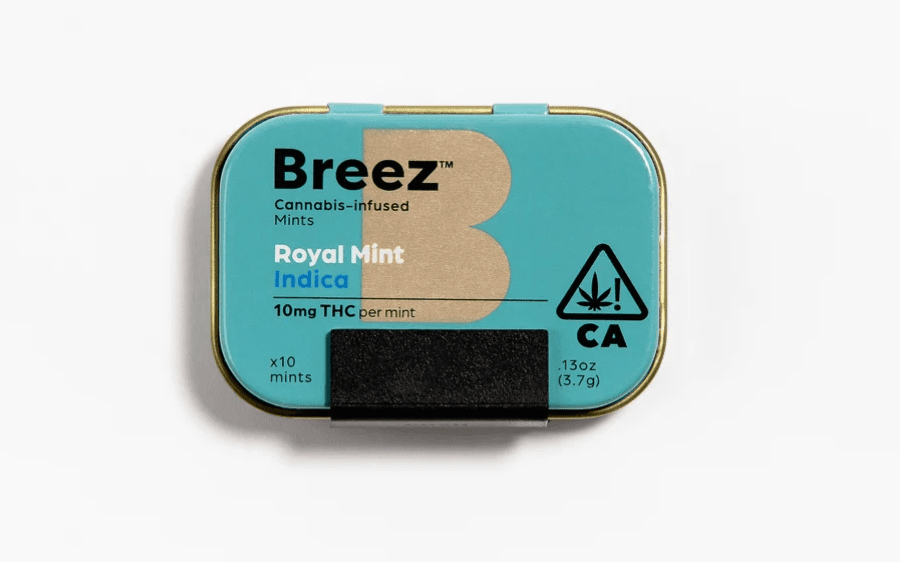 BREEZ ROYAL MINTS 100MG THC INDICA