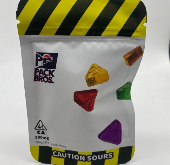 Caution Sours (10 pack) - Gummies (THC 100mg) by Pack Bros.