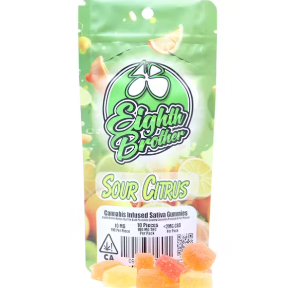 Sour Citrus Gummies 10 pack - 100 mg