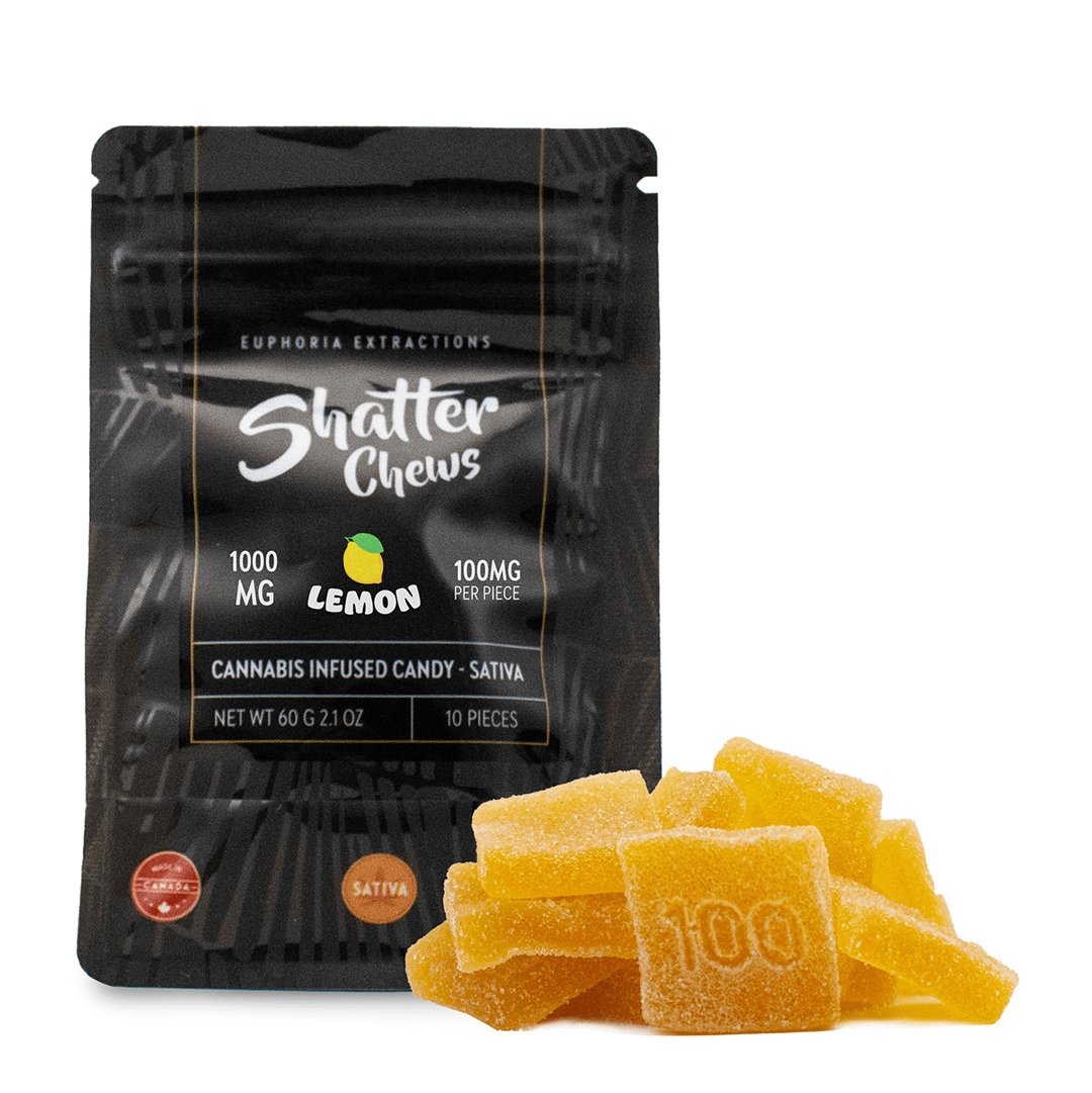 1000mg Sativa Lemon Shatter Chews by Euphoria Extractions (100mg x10)