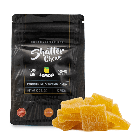 1000mg Sativa Lemon Shatter Chews by Euphoria Extractions (100mg x10)