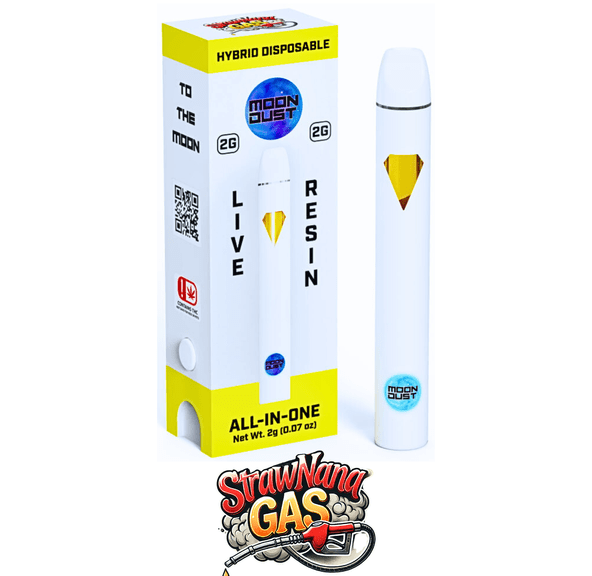 Moondust - 2G - LIVE RESIN DISPOSABLE - STRAWNANA GAS - HYBRID