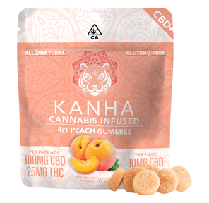 Kanha | Gummies | 10pc | 4:1 CBD/THC | Peach