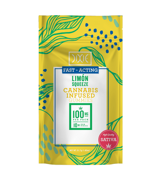 Dixie Fast Acting Gummies Limon Squeeze 100mg