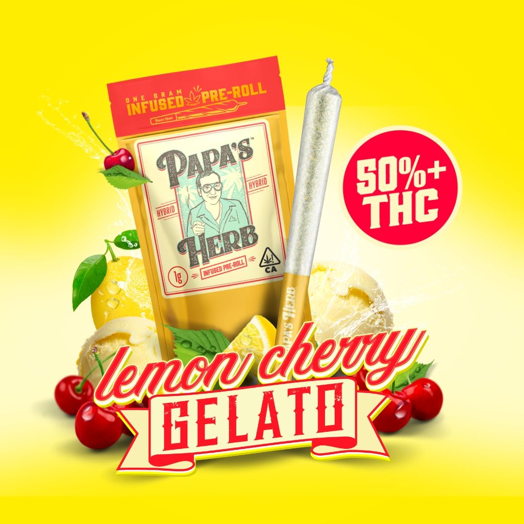 1g Lemon Cherry Gelato INFUSED Pre Roll - PAPAS HERB