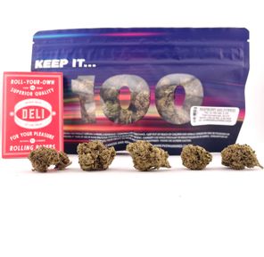 *Deal! $89 1 oz. Raspberry Gas (25.79%/Hybrid) - Keep it 100 + Deli Rolling Papers