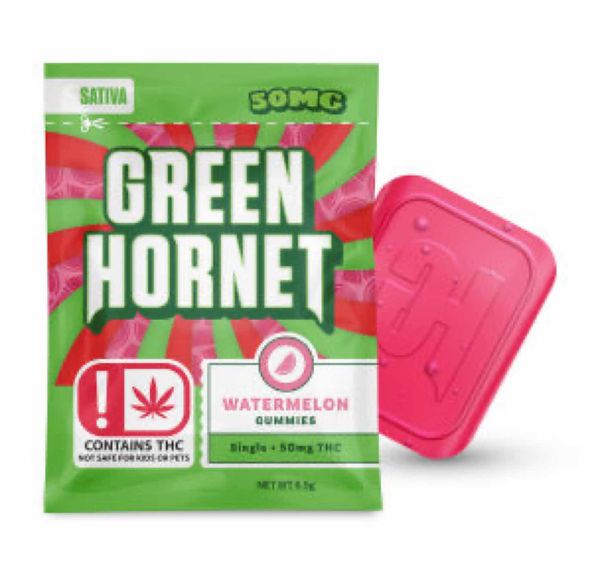 Green Hornet - 50mg Single Gummy - Watermelon