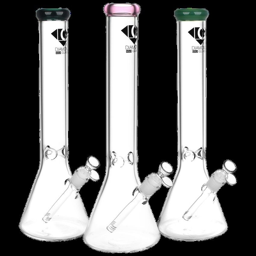 AFG- Diamond Glass Gold Classic Beaker Water Pipe