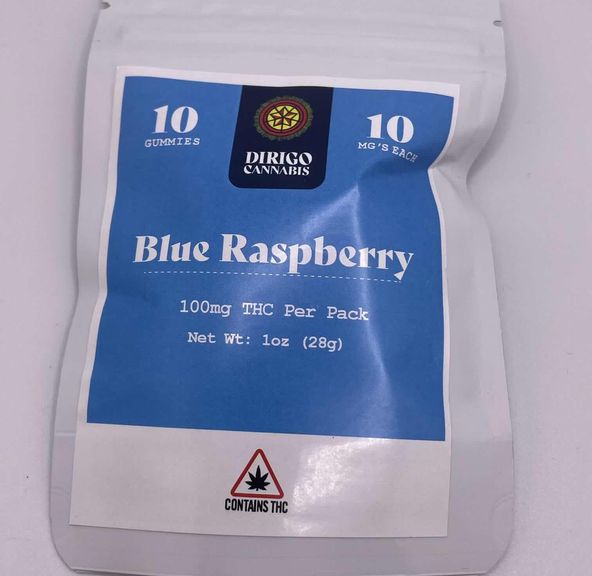300mg Blue Raspberry Gummies | Dirigo Cannabis