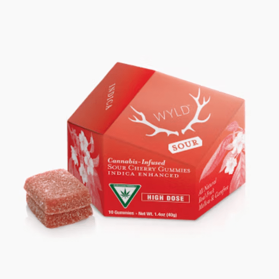 High Dose Sour Cherry Indica Enhanced Gummies | Mi