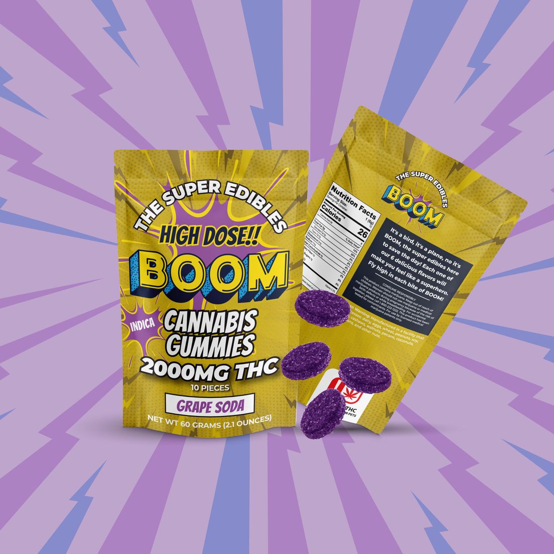 BOOM GRAPE SODA GUMMIES 2000MG